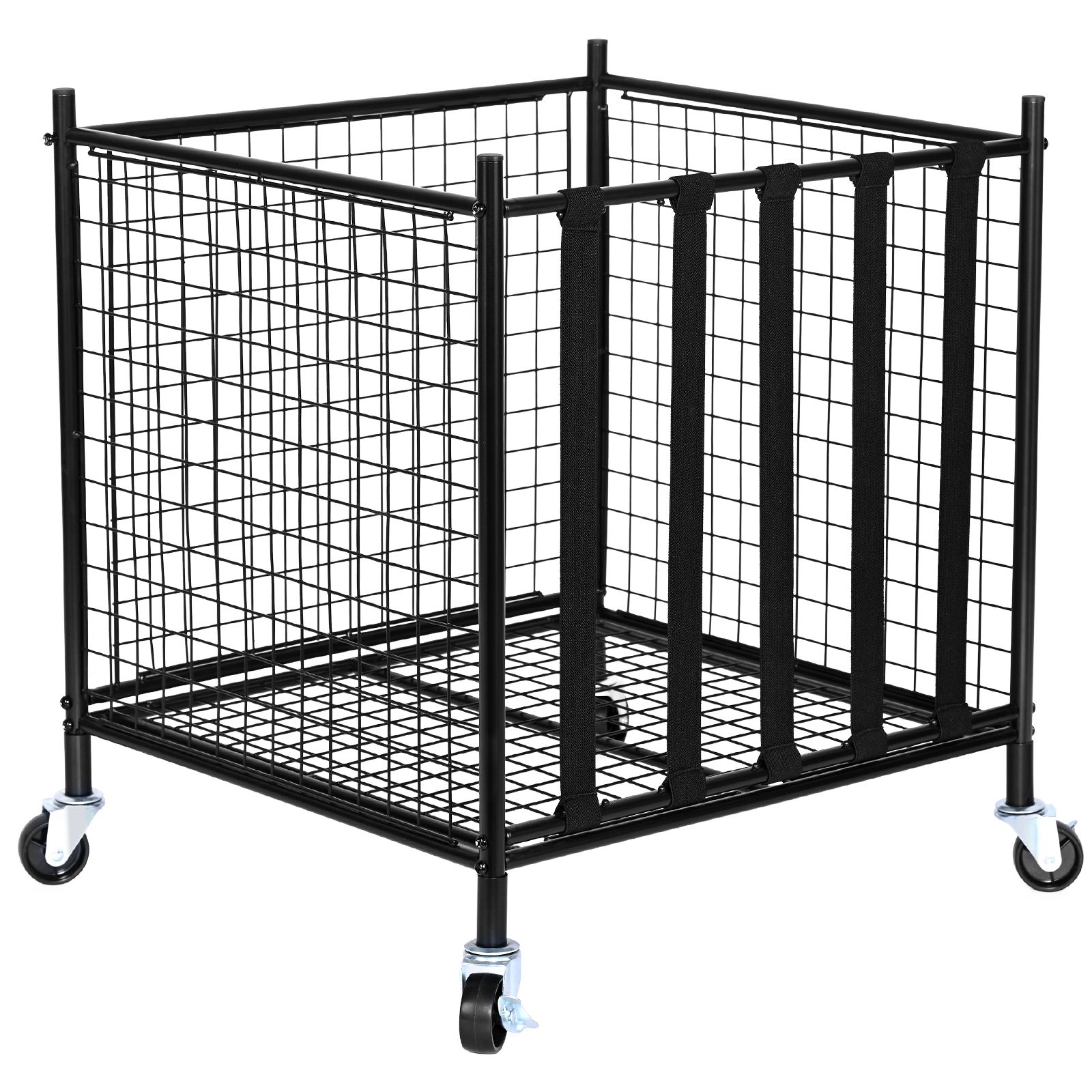 Sports Equipment Organizer Rack - Rolling Sports Ball Storage Cart, Lockable