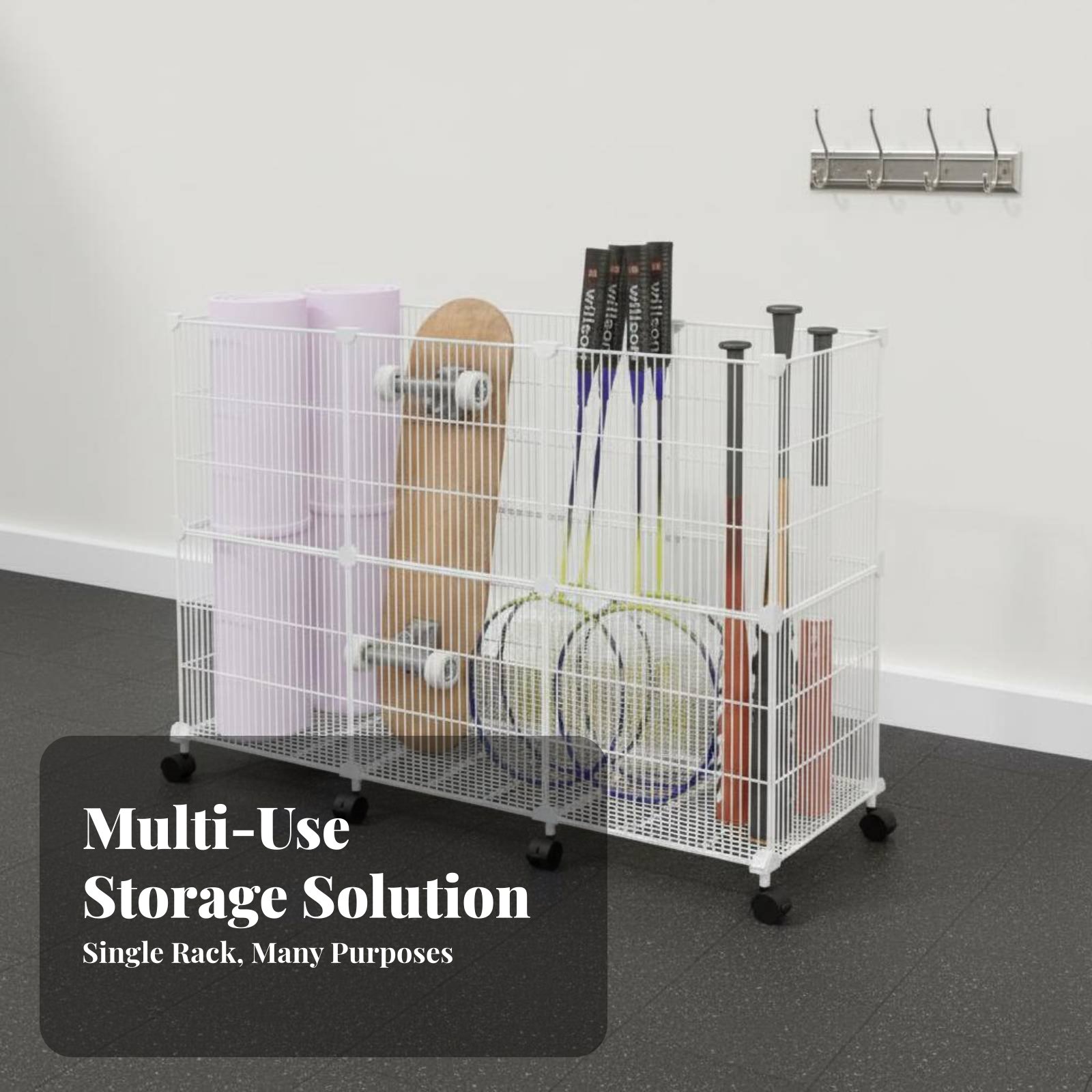 Sports Equipment Organizer Rack - Sports Equipment Storage Cart Sturdy Duty
