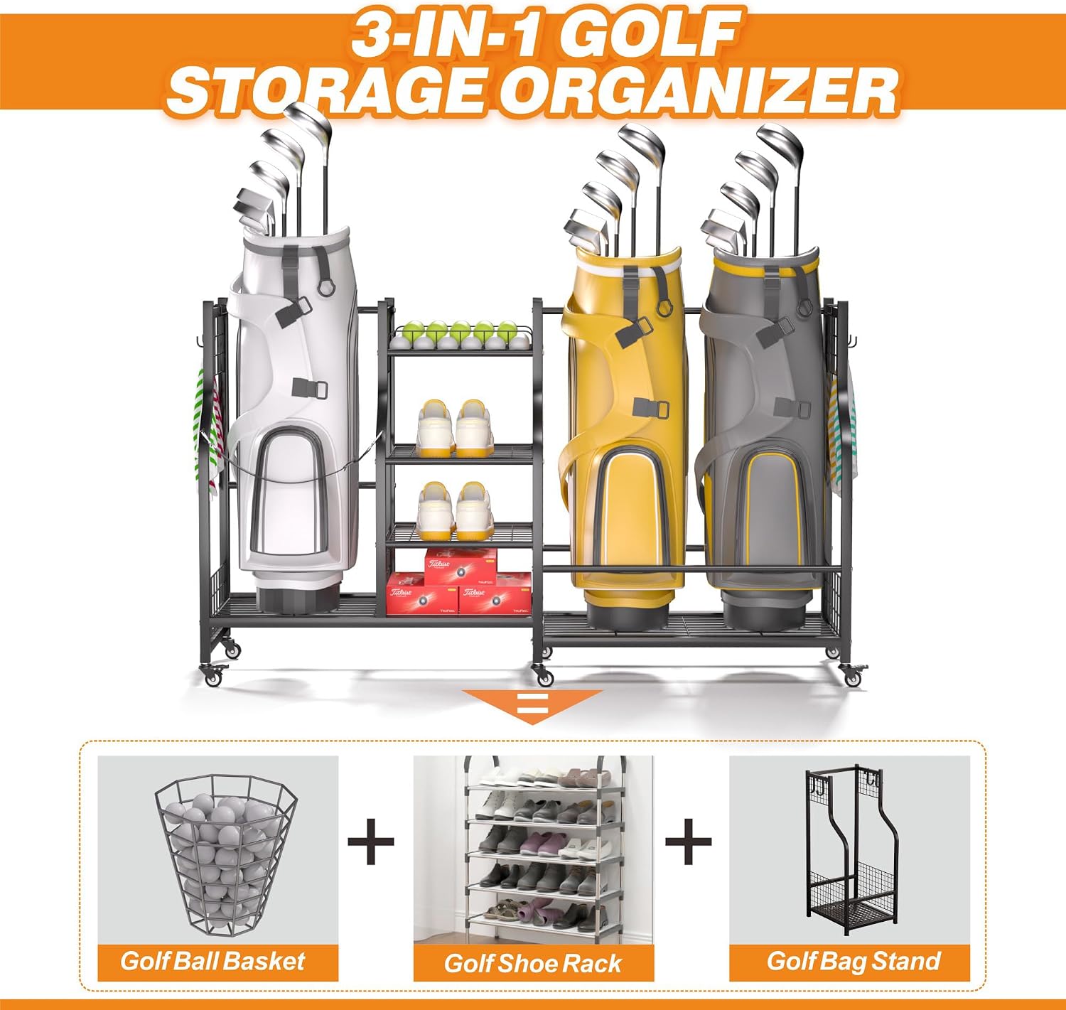 Golf Bag Storage Rack Organize - Sports Equipment Organizer Rack ulasan dan harga