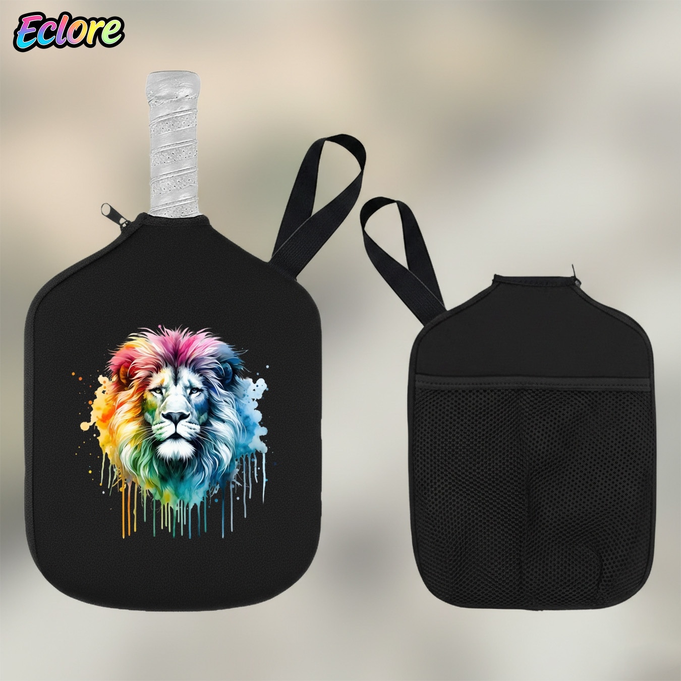 Colorful Watercolor Lion Head  - Pickleball Paddle ulasan dan harga