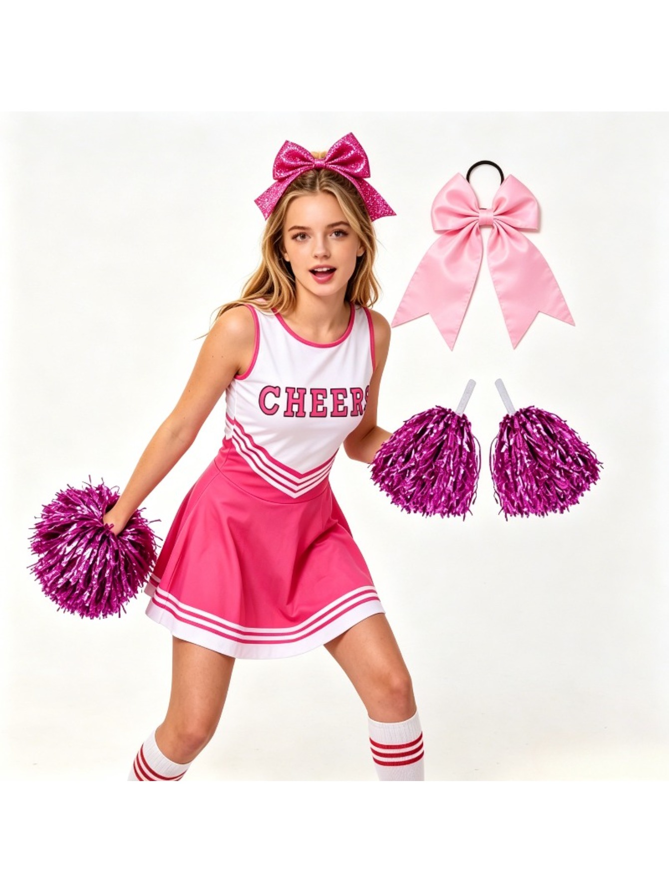 Printed Cheerleading Set Women - Cheerleading Pom Pom ulasan dan harga