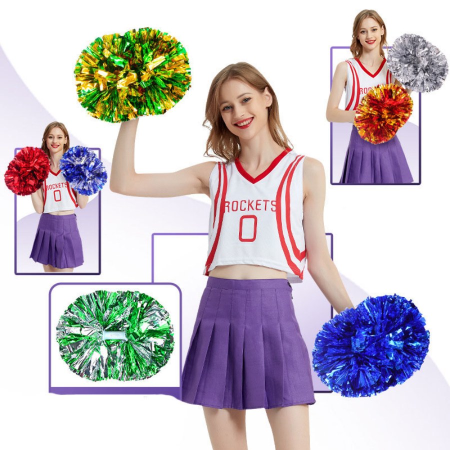 1Pcs Metallic PET Cheerleader  - Cheerleading Pom Pom ulasan dan harga