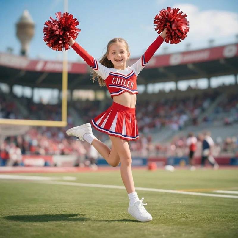 Girls Cheerleader Costume Bask - Cheerleading Pom Pom ulasan dan harga